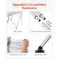 VEVOR 4 Bow Boat Bimini Tops, 600D Polyester Canopy με σκελετό από κράμα αλουμινίου, αδιάβροχο & Sun Shade σκίαστρο σκάφος με τσάντα αποθήκευσης, 2 κοντάρια στήριξης, 4 λουράκια, 96"Lx(67"-72")Wx54"H, ανοιχτό γκρι
