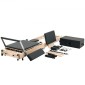 VEVOR Πτυσσόμενο Pilates Reformer, Ξύλινο μηχάνημα προπόνησης Pilates για χρήση στο γυμναστήριο στο σπίτι, κρεβάτι Pilates με διπλή αντίσταση-ελατήριο & κορδόνι, σετ Reformer με καθιστικό, έως 400 LBS