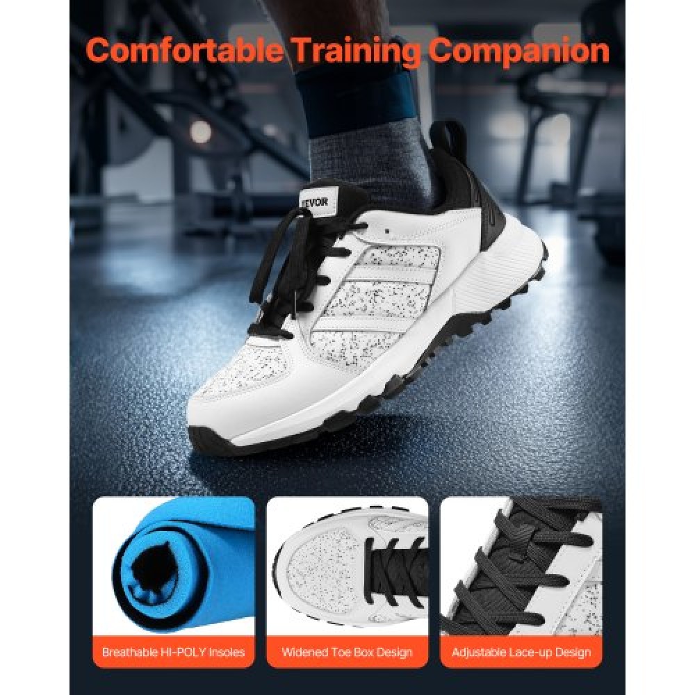 VEVOR Cross Training Shoes M Width Sneakers UK Size 10 Wide Toe Box Shoes White