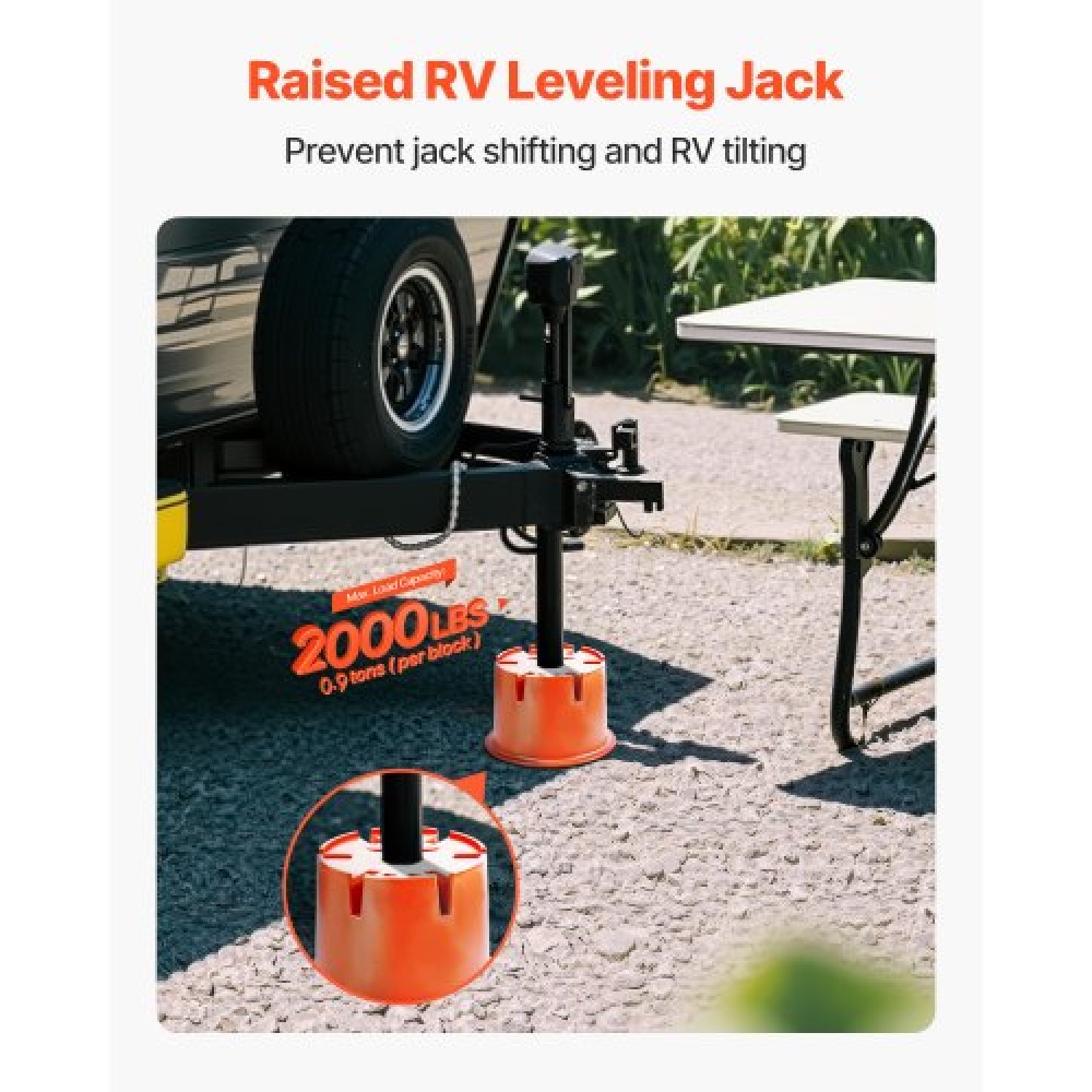 Trailer Jack Blocks 6 RV Leveling Blocks 8" High 2000 lbs with 2 Pads