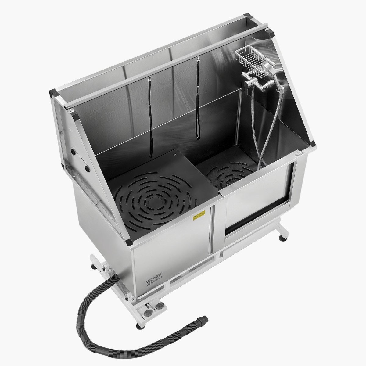 Σταθμός πλυσίματος σκύλων VEVOR Electric Lift, Επαγγελματική μπανιέρα περιποίησης κατοικίδιων από ανοξείδωτο ατσάλι 127 cm με σανίδα φίλτρου νερού PE, βρύση και νιπτήρας ντουζιέρας σκύλου για πολλά κατοικίδια (δεξιά πόρτα)