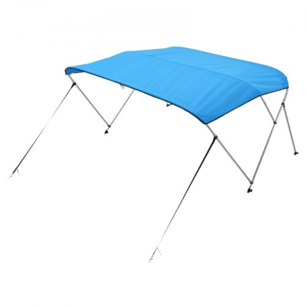 VEVOR 3 Bow Boat Bimini Tops, 600D Polyester Canopy με σκελετό από κράμα αλουμινίου, Αδιάβροχο & Sun Shade σκίαστρο σκάφος με τσάντα αποθήκευσης, 2 κοντάρια στήριξης, 4 λουράκια, 72"Lx(85"-90")Wx46"H, Pacific Blue