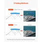 VEVOR 3 Bow Boat Bimini Tops, 600D Polyester Canopy με σκελετό από κράμα αλουμινίου, Αδιάβροχο & Sun Shade σκίαστρο σκάφος με τσάντα αποθήκευσης, 2 κοντάρια στήριξης, 4 λουράκια, 72"Lx(85"-90")Wx46"H, Pacific Blue