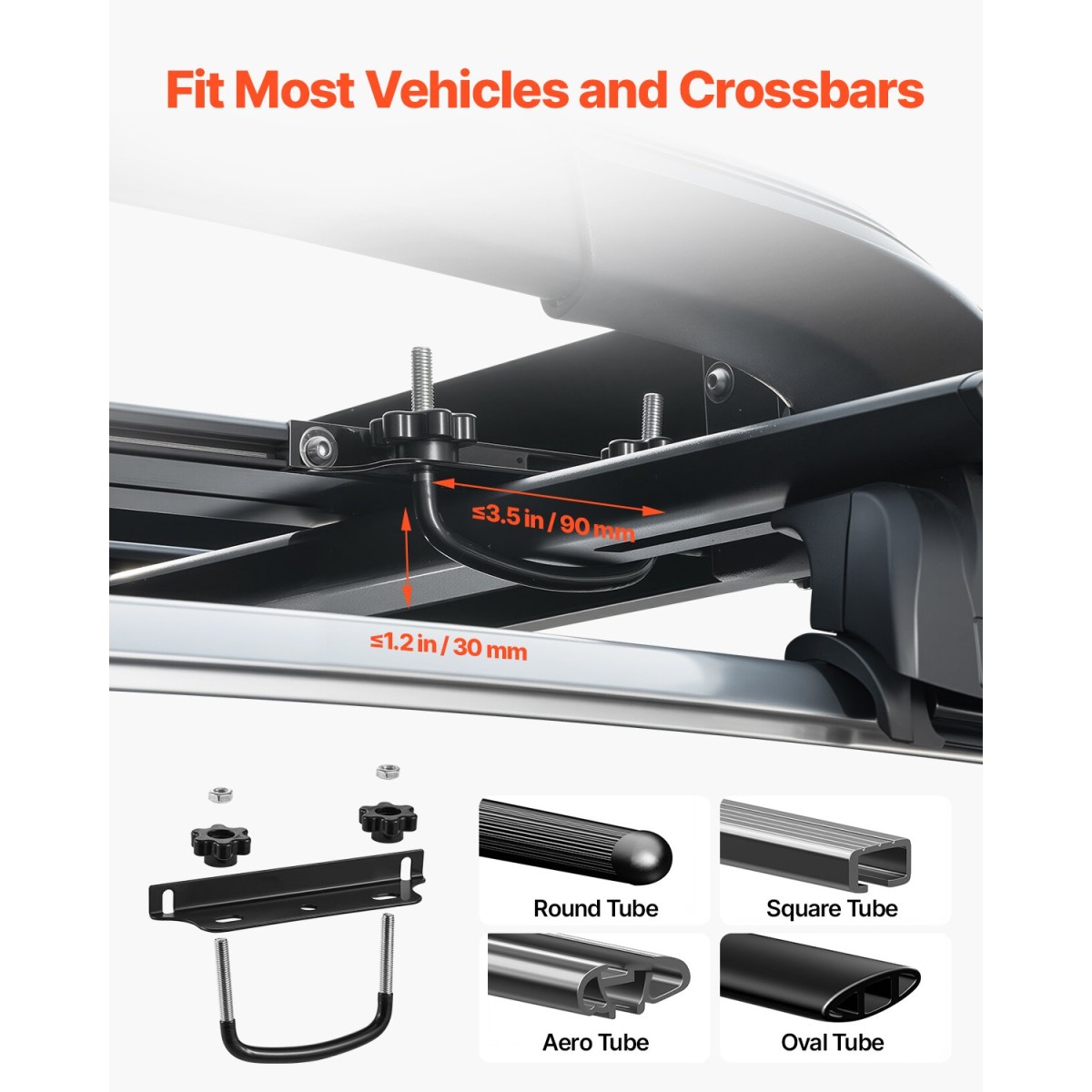 VEVOR Roof Rack Cargo Carrier, 48 x 40 x 5,6 ίντσες, Universal Rooftop Cargo Basket, Car Top Baggage Hogage with 150 lbs Max Load Capacity, 4,1 in Fence, Anti-Rust Alloy Steel, Wind Fairing, για SUV Car