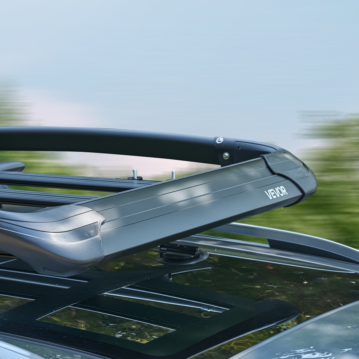 VEVOR Roof Rack Cargo Carrier, 48 x 40 x 5,6 ίντσες, Universal Rooftop Cargo Basket, Car Top Baggage Hogage with 150 lbs Max Load Capacity, 4,1 in Fence, Anti-Rust Alloy Steel, Wind Fairing, για SUV Car