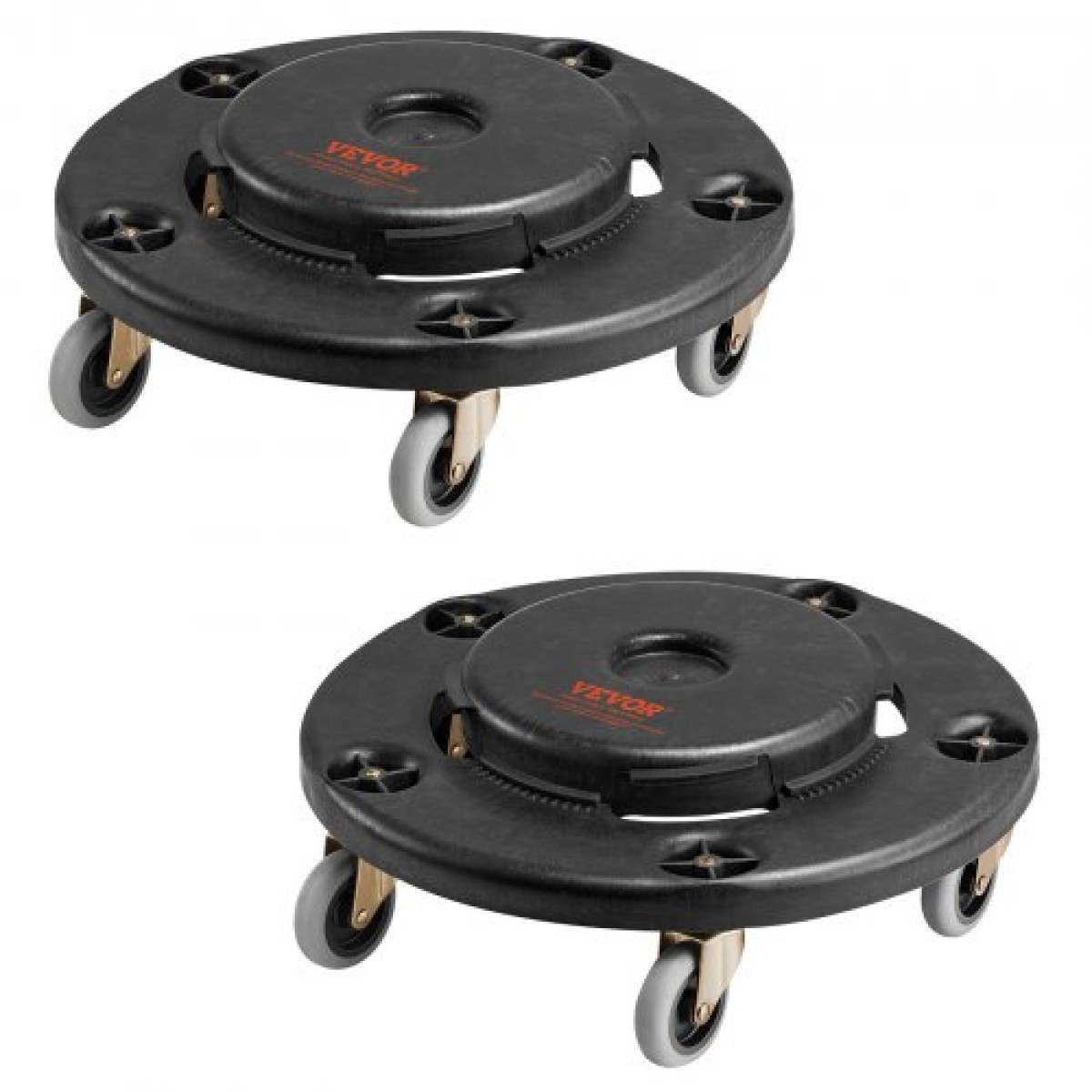 VEVOR Κάδος σκουπιδιών Dolly, Fit 20, 32, 44, 55 γαλόνια δοχεία, 2 πακέτα στρογγυλή βάση κυλινδρικού κάδου απορριμμάτων με 4 τροχούς που κλειδώνουν, βαρέλι βαρέλι βαρέως τύπου 500 λίβρες, πολυλειτουργικό τροχήλατο καρότσι
