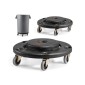 VEVOR Κάδος σκουπιδιών Dolly, Fit 20, 32, 44, 55 γαλόνια δοχεία, 2 πακέτα στρογγυλή βάση κυλινδρικού κάδου απορριμμάτων με 4 τροχούς που κλειδώνουν, βαρέλι βαρέλι βαρέως τύπου 500 λίβρες, πολυλειτουργικό τροχήλατο καρότσι
