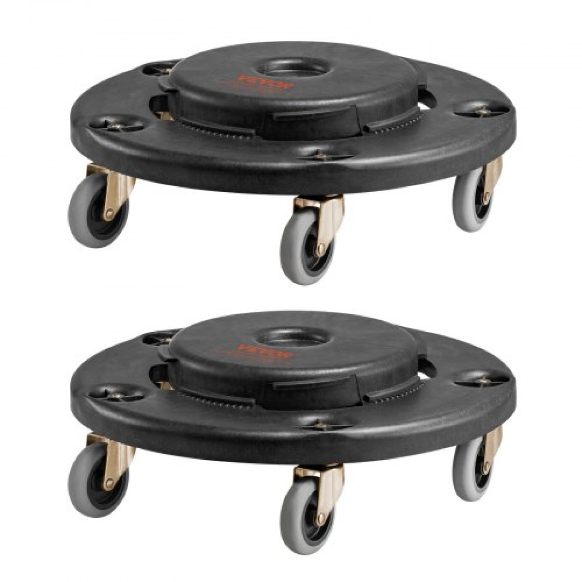 VEVOR Κάδος σκουπιδιών Dolly, Fit 20, 32, 44, 55 γαλόνια δοχεία, 2 πακέτα στρογγυλή βάση κυλινδρικού κάδου απορριμμάτων με 4 τροχούς που κλειδώνουν, βαρέλι βαρέλι βαρέως τύπου 500 λίβρες, πολυλειτουργικό τροχήλατο καρότσι