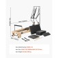 VEVOR Pilates Reformer, Ξύλινο μηχάνημα Pilates για Γυμναστήριο στο σπίτι, Εξοπλισμός προπόνησης δύναμης με διπλή αντίσταση, Reformer Box, Jump Board, για προχωρημένους χρήστες και αρχάριους, έως 400 LBS