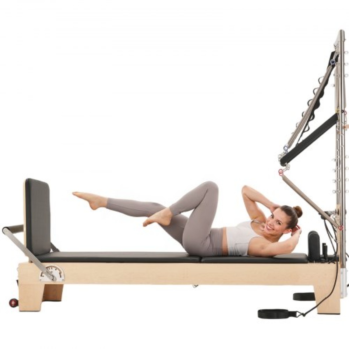 VEVOR Pilates Reformer, Ξύλινο μηχάνημα Pilates για Γυμναστήριο στο σπίτι, Εξοπλισμός προπόνησης δύναμης με διπλή αντίσταση, Reformer Box, Jump Board, για προχωρημένους χρήστες και αρχάριους, έως 400 LBS
