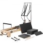VEVOR Pilates Reformer, Ξύλινο μηχάνημα Pilates για Γυμναστήριο στο σπίτι, Εξοπλισμός προπόνησης δύναμης με διπλή αντίσταση, Reformer Box, Jump Board, για προχωρημένους χρήστες και αρχάριους, έως 400 LBS