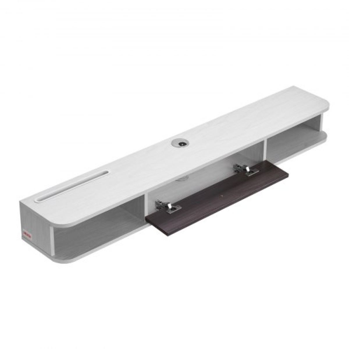Πλωτή βάση τηλεόρασης VEVOR, 55 in Wall Mount Entertainment Center με τρύπα καλωδίου, μοντέρνο πλωτό ράφι τηλεόρασης με ντουλάπι αποθήκευσης, μοριοσανίδα κονσόλα για συσκευή αναπαραγωγής DVD, καλωδιακό κουτί, κονσόλα παιχνιδιών, λευκό