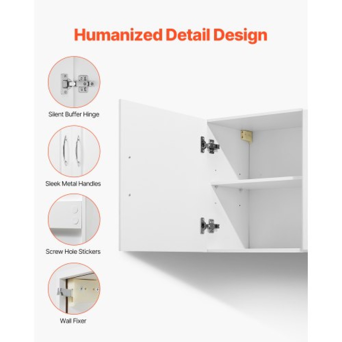 Ντουλάπι τοίχου VEVOR Laundry Room, Κρεμαστό ντουλάπι τοίχου 2 επιπέδων με 3 πόρτες, οργάνωση ντουλαπιών με ρυθμιζόμενο ράφι, για κουζίνα, γκαράζ, πλυντήριο, 12,44 x 54 x 20,31 ίντσες (Β x Π x Υ), Λευκό
