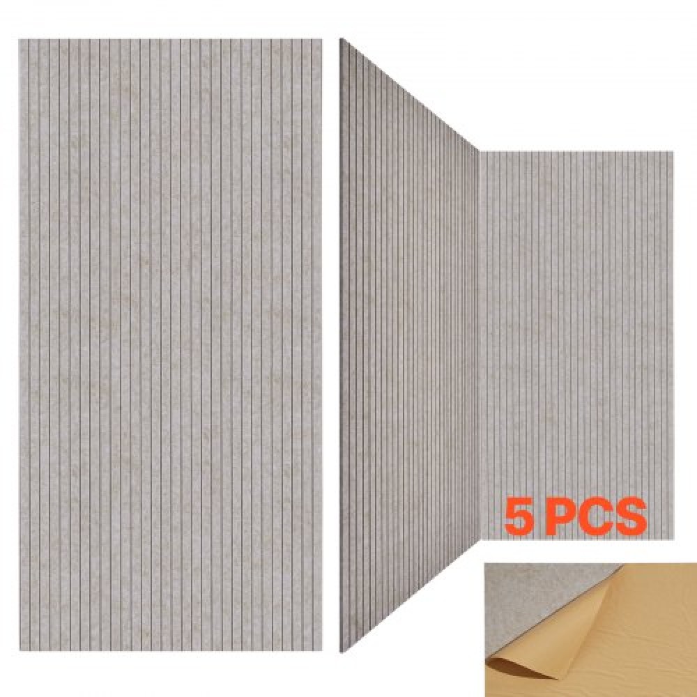 VEVOR 5 Pack Acoustic Wall Panels 47.2 x 23.6 x 0.4 inch Self-Adhesive Camel