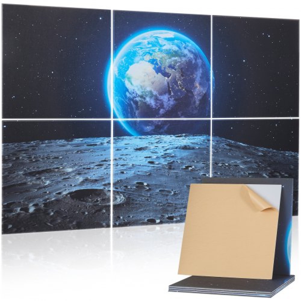 VEVOR 6 Pack Art Acoustic Panels 23.6 x 23.6 inch Self Adhesive for Home Earth
