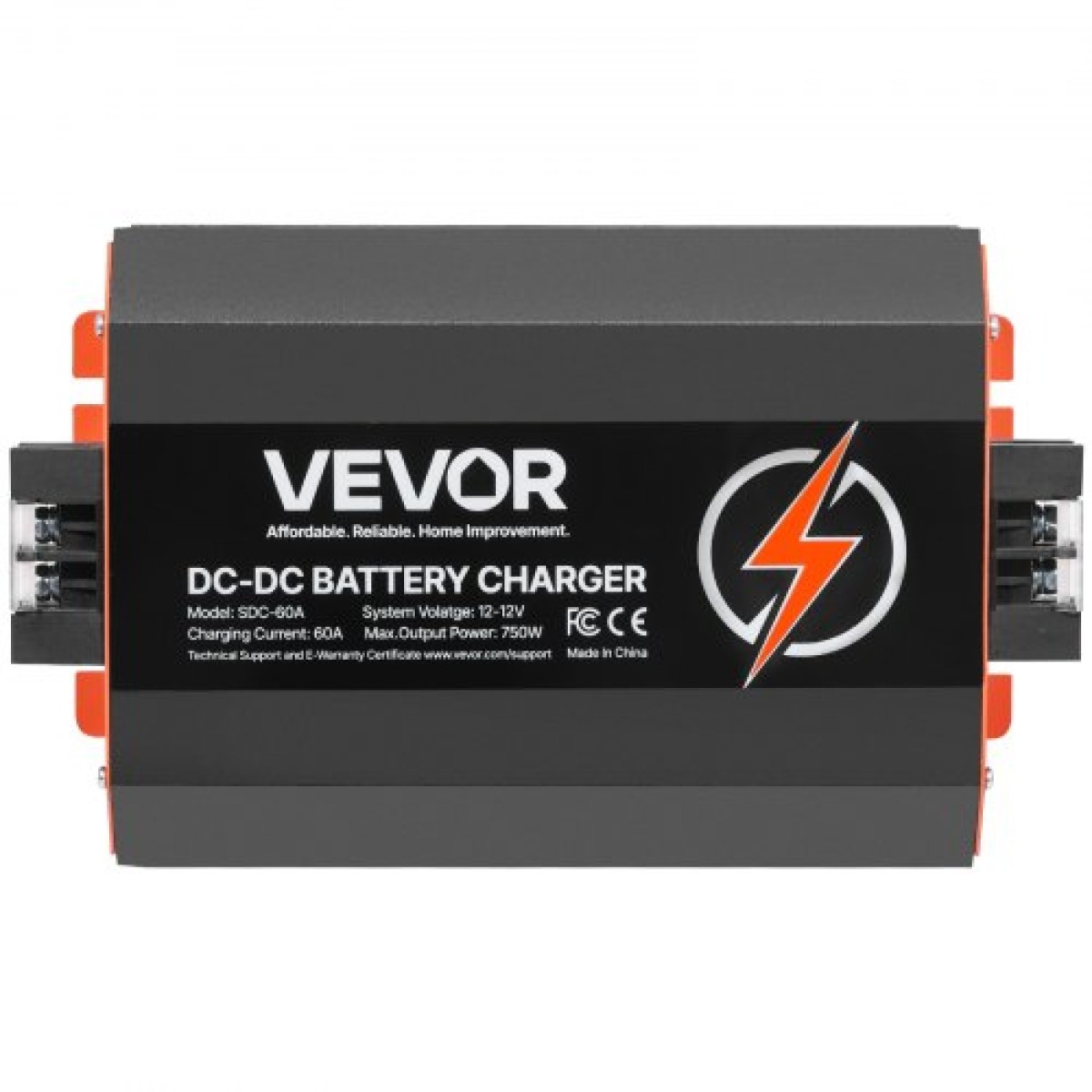 VEVOR 12V 60A DC to DC φορτιστής μπαταριών, 750W, φορτιστής μπαταρίας ενσωματωμένος για μπαταρίες μολύβδου-οξέος, λιθίου, AGM, GEL και πλημμυρισμένες μπαταρίες, Έξυπνη φόρτιση πολλαπλών σταδίων, για RV, επαγγελματικά οχήματα, σκάφη, σκάφη