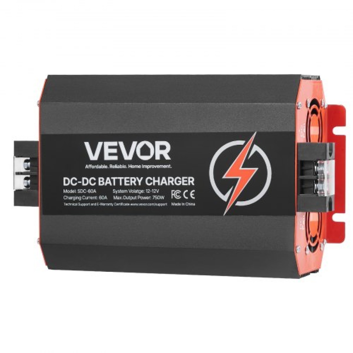 VEVOR 12V 60A DC to DC φορτιστής μπαταριών, 750W, φορτιστής μπαταρίας ενσωματωμένος για μπαταρίες μολύβδου-οξέος, λιθίου, AGM, GEL και πλημμυρισμένες μπαταρίες, Έξυπνη φόρτιση πολλαπλών σταδίων, για RV, επαγγελματικά οχήματα, σκάφη, σκάφη