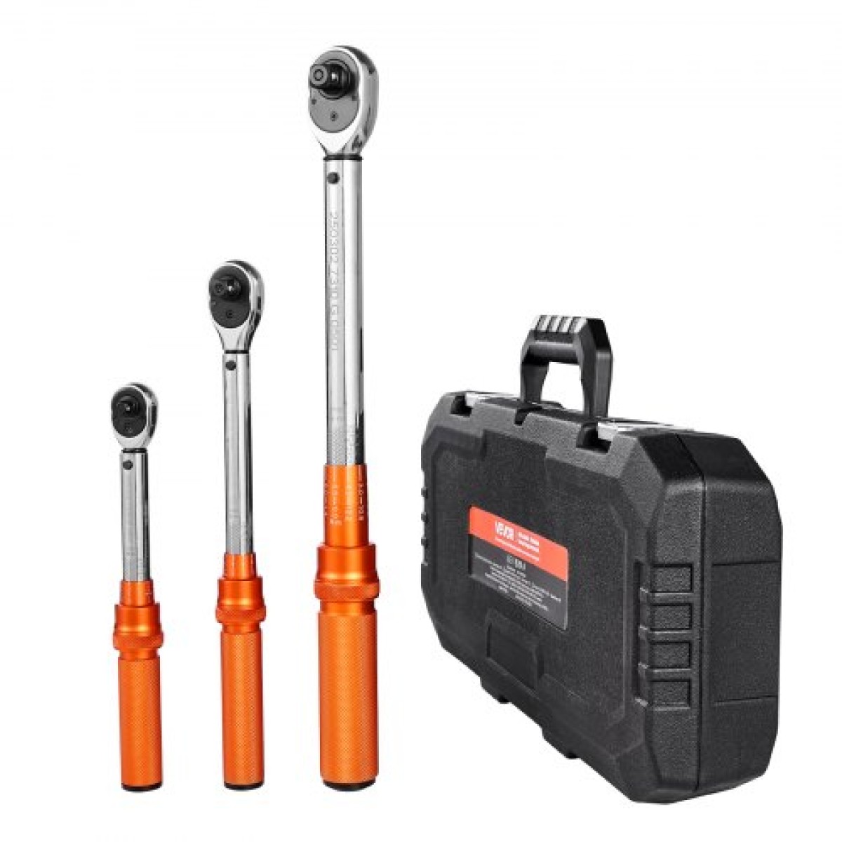Σετ κλειδιών VEVOR Click Torque, 3 τεμάχια, 1/4, 3/8, 1/2 ίντσας μετάδοσης κίνησης, 10-170 lbf-ft, 5-45 lbf-ft, 20-240 lbf-in, ζυγαριές διπλής κατεύθυνσης και διπλού εύρους, 72-Tooth% Precycle, ±3