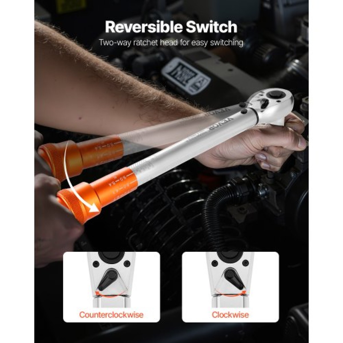Σετ κλειδιών VEVOR Click Torque, 3 τεμάχια, 1/4, 3/8, 1/2 ίντσας μετάδοσης κίνησης, 10-170 lbf-ft, 5-45 lbf-ft, 20-240 lbf-in, ζυγαριές διπλής κατεύθυνσης και διπλού εύρους, 72-Tooth% Precycle, ±3