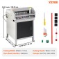 VEVOR Electric Hydraulic Paper Cutter, Heavy Duty Paper Cutter Machine, 1,57 in / 40 mm Πάχος κοπής, 18 in / 457,2 mm Πλάτος κοπής, Βιομηχανική μηχανή κοπής χαρτιού με χειριστήριο κουμπιού
