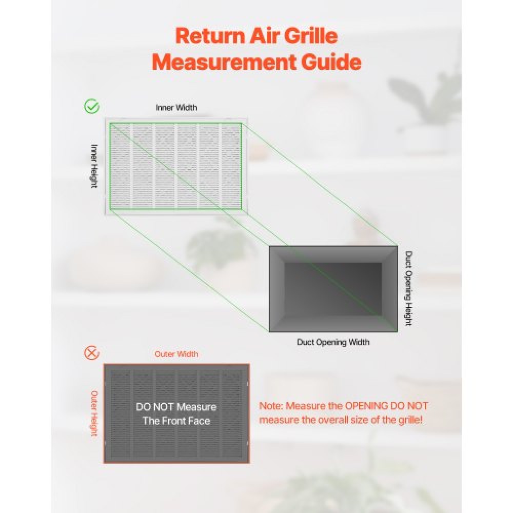 VEVOR Return Air Filter Grille Fits W30 x H20 Inch Duct Opening Size with Filter