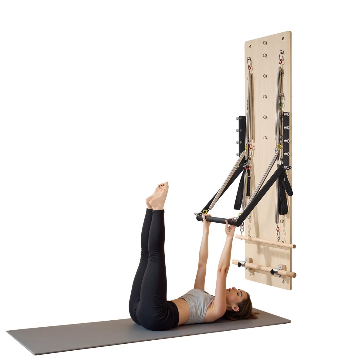 VEVOR Επιτοίχιο μηχάνημα Pilates Reformer, Εφαλτήριο Maple Wood Pilates, Εξοπλισμός γυμναστικής με ελατήρια αντίστασης, γυμναστής γιόγκα, κατάλληλος για ισορροπία ευελιξίας, γυμναστική στο σπίτι στο σπίτι