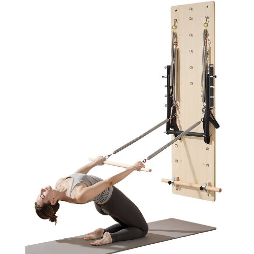 VEVOR Επιτοίχιο μηχάνημα Pilates Reformer, Εφαλτήριο Maple Wood Pilates, Εξοπλισμός γυμναστικής με ελατήρια αντίστασης, γυμναστής γιόγκα, κατάλληλος για ισορροπία ευελιξίας, γυμναστική στο σπίτι στο σπίτι