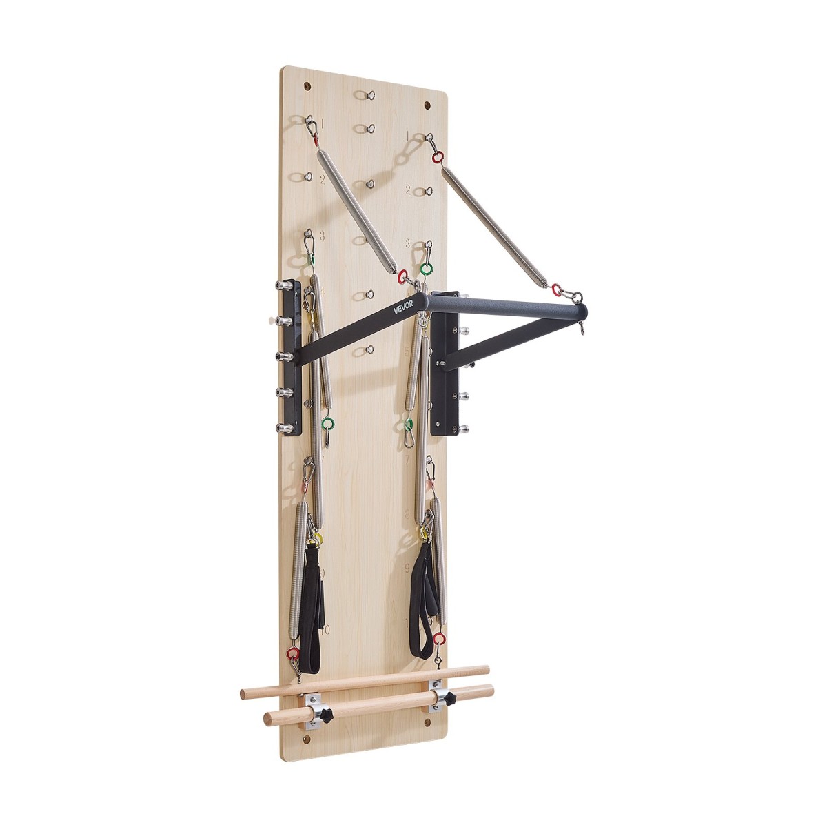 VEVOR Επιτοίχιο μηχάνημα Pilates Reformer, Εφαλτήριο Maple Wood Pilates, Εξοπλισμός γυμναστικής με ελατήρια αντίστασης, γυμναστής γιόγκα, κατάλληλος για ισορροπία ευελιξίας, γυμναστική στο σπίτι στο σπίτι
