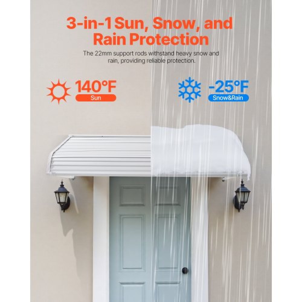 VEVOR Window Awning Door Canopy 60x42 in Aluminum Alloy Front Door Awnings