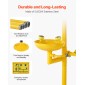 VEVOR Emergency Shower Eye Wash Station, 870x400x2330 mm 304 από ανοξείδωτο χάλυβα Συνδυασμός πλυσίματος ματιών και ντους, Εγκεκριμένος από τον OSHA Σταθμός πλύσης ματιών πρώτων βοηθειών, για σχολεία, εργαστήρια, εργοστάσια, κίτρινο