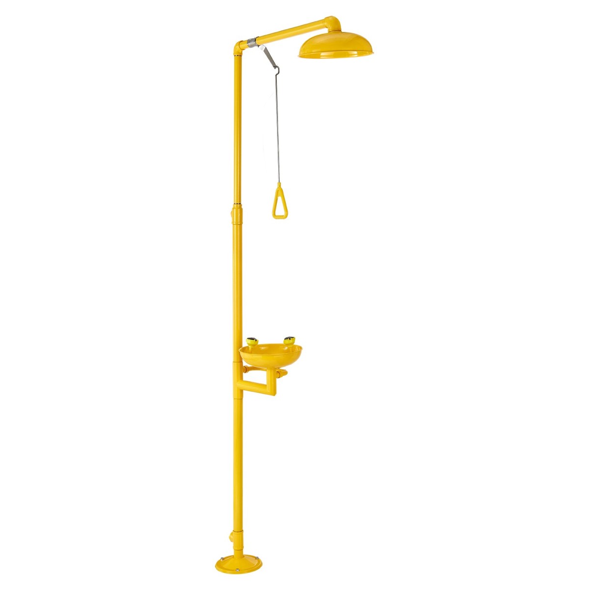 VEVOR Emergency Shower Eye Wash Station, 870x400x2330 mm 304 από ανοξείδωτο χάλυβα Συνδυασμός πλυσίματος ματιών και ντους, Εγκεκριμένος από τον OSHA Σταθμός πλύσης ματιών πρώτων βοηθειών, για σχολεία, εργαστήρια, εργοστάσια, κίτρινο