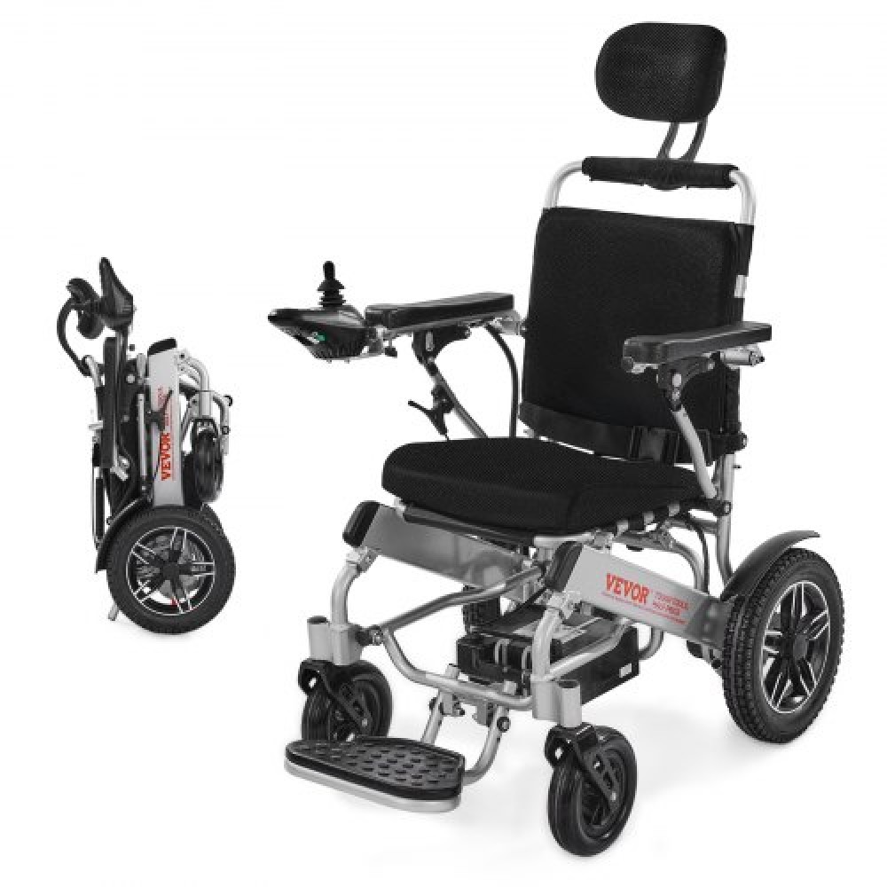 VEVOR Electric Wheelchair 136kg Capacity Adjustable Backrest Foldable 21km