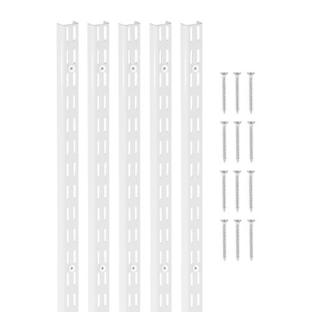 VEVOR Shelf Track 60-inch 5 Pack Adjustable Steel Wall Mounted Shelf Pilaster
