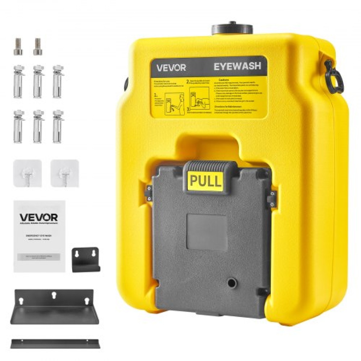 VEVOR φορητός σταθμός πλύσης ματιών 53L/14 Gal, Σταθμός πλύσης ματιών εγκεκριμένος από την OSHA Επιτοίχια/σε επίπεδη επιφάνεια, Μονάδα πλύσης ματιών έκτακτης ανάγκης με 2 σπρέι, Μονάδες πλύσης ματιών πρώτων βοηθειών για σχολεία, εργαστήρια, εργοστάσια, κί