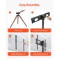 VEVOR Tripod Easel TV Stand, για τηλεοράσεις επίπεδης οθόνης 40-65 ιντσών έως 99 λίβρες, φορητή βάση τηλεόρασης με περιστροφή 18° αριστερά-δεξιά με πόδια από ξύλο δρυός, για υπνοδωμάτιο, σαλόνι, στούντιο, MAX VESA 600 x 400 mm