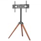 VEVOR Tripod Easel TV Stand, για τηλεοράσεις επίπεδης οθόνης 40-65 ιντσών έως 99 λίβρες, φορητή βάση τηλεόρασης με περιστροφή 18° αριστερά-δεξιά με πόδια από ξύλο δρυός, για υπνοδωμάτιο, σαλόνι, στούντιο, MAX VESA 600 x 400 mm