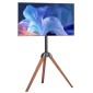 VEVOR Tripod Easel TV Stand, για τηλεοράσεις επίπεδης οθόνης 40-65 ιντσών έως 99 λίβρες, φορητή βάση τηλεόρασης με περιστροφή 18° αριστερά-δεξιά με πόδια από ξύλο δρυός, για υπνοδωμάτιο, σαλόνι, στούντιο, MAX VESA 600 x 400 mm