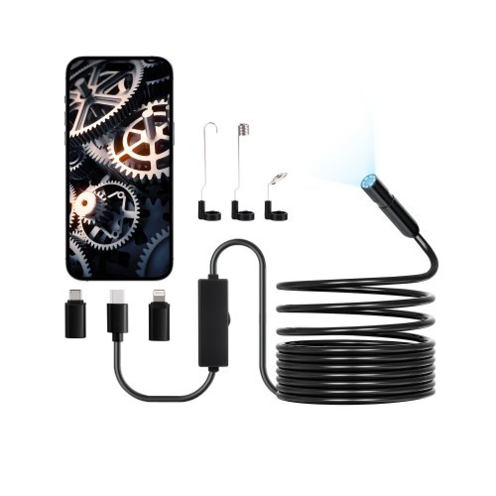 VEVOR Endoscope Camera 1920P HD Borescope for Android & IOS with 5m Cable