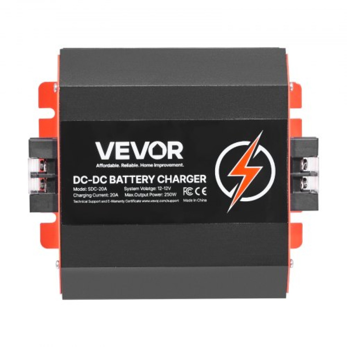VEVOR 12V 20A DC to DC φορτιστής μπαταριών, 250W, φορτιστής μπαταρίας οχήματος για μπαταρίες μολύβδου-οξέος, λιθίου, AGM, GEL και πλημμυρισμένες μπαταρίες, Έξυπνη φόρτιση πολλαπλών σταδίων, για RV, επαγγελματικά οχήματα, σκάφη, γιοτ