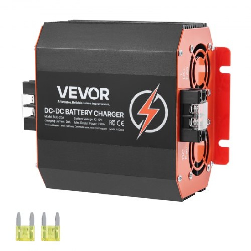 VEVOR 12V 20A DC to DC Charger Battery Charger 250W for Lead-Acid Lithium AGM