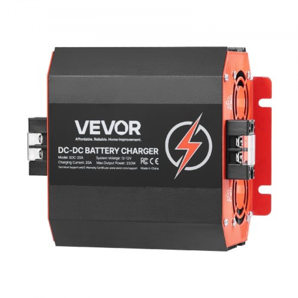 VEVOR 12V 20A DC to DC φορτιστής μπαταριών, 250W, φορτιστής μπαταρίας οχήματος για μπαταρίες μολύβδου-οξέος, λιθίου, AGM, GEL και πλημμυρισμένες μπαταρίες, Έξυπνη φόρτιση πολλαπλών σταδίων, για RV, επαγγελματικά οχήματα, σκάφη, γιοτ