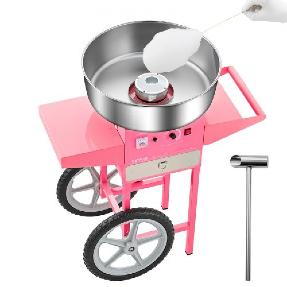 VEVOR Commercial Cotton Candy Machine with Cart Sugar Floss Maker 1000W Party