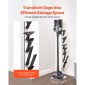 Βάση ηλεκτρικής σκούπας VEVOR, συμβατή με Dyson G5 V15 V12 V11 V10 V8 V7 V6 Series Upright Vacuums Cleaners & Accessories, Σταθερή βάση στήριξης ηλεκτρικής σκούπας με 6 γάντζους και αντιολισθητικά πέλματα, γκρι