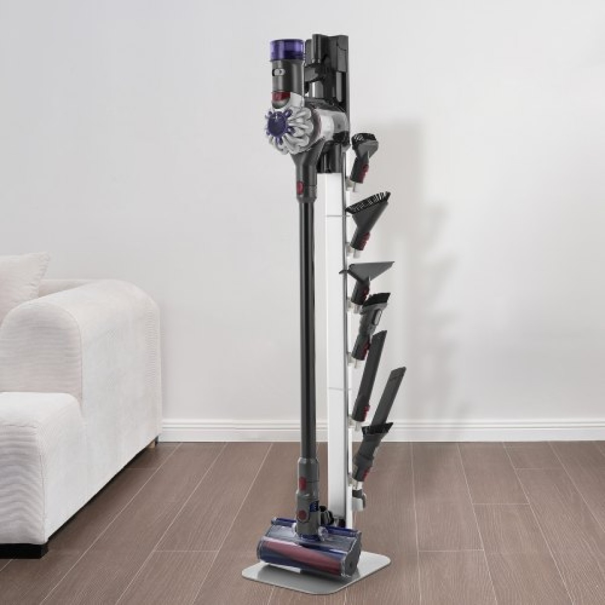 Βάση ηλεκτρικής σκούπας VEVOR, συμβατή με Dyson G5 V15 V12 V11 V10 V8 V7 V6 Series Upright Vacuums Cleaners & Accessories, Σταθερή βάση στήριξης ηλεκτρικής σκούπας με 6 γάντζους και αντιολισθητικά πέλματα, γκρι