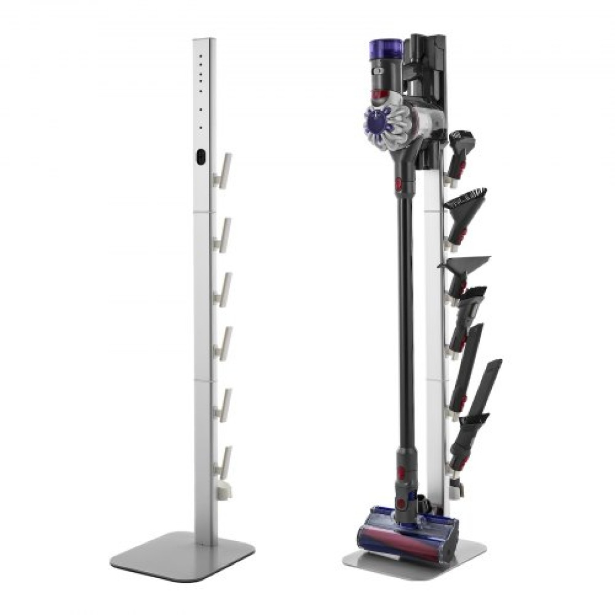 Βάση ηλεκτρικής σκούπας VEVOR, συμβατή με Dyson G5 V15 V12 V11 V10 V8 V7 V6 Series Upright Vacuums Cleaners & Accessories, Σταθερή βάση στήριξης ηλεκτρικής σκούπας με 6 γάντζους και αντιολισθητικά πέλματα, γκρι