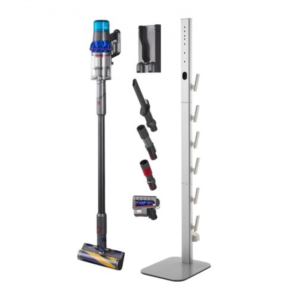 Βάση ηλεκτρικής σκούπας VEVOR, συμβατή με Dyson G5 V15 V12 V11 V10 V8 V7 V6 Series Upright Vacuums Cleaners & Accessories, Σταθερή βάση στήριξης ηλεκτρικής σκούπας με 6 γάντζους και αντιολισθητικά πέλματα, γκρι