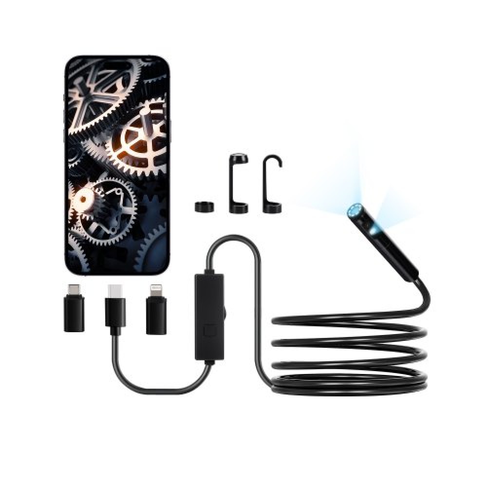 VEVOR Dual Lens Borescope Endoscope Camera for Android IOS & 3m Snake Cable