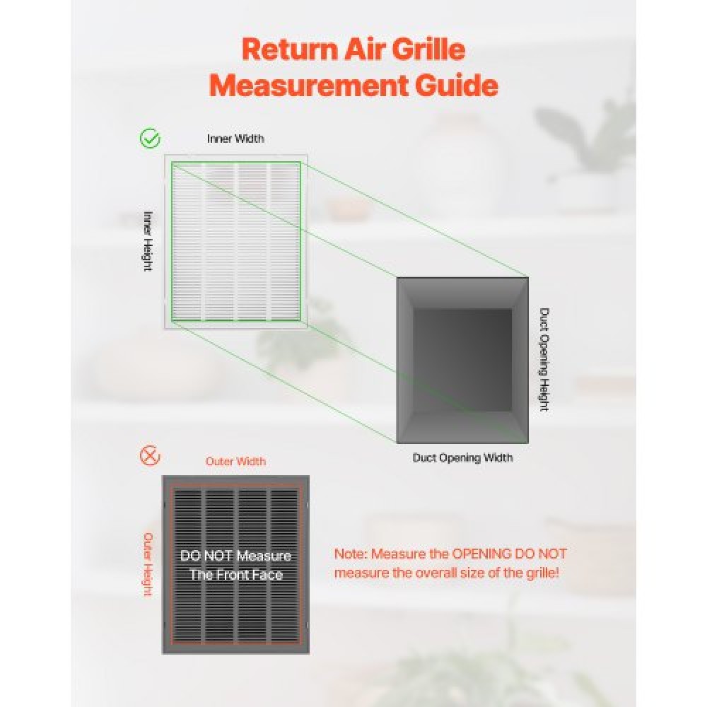 VEVOR Return Air Filter Grille Fits W20 x H25 Inch Duct Opening Air Vent Cover