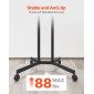 VEVOR Rolling TV Stand, Κινητό καλάθι τηλεόρασης για οθόνες 32-65 ιντσών, ρυθμιζόμενο ύψος, φορητή βάση οθόνης με ρόδες που χωράει έως 88 lbs για σαλόνι, υπνοδωμάτιο, γραφείο, εξωτερικό, Max VESA 400x400mm