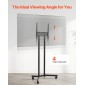 VEVOR Rolling TV Stand, Κινητό καλάθι τηλεόρασης για οθόνες 32-65 ιντσών, ρυθμιζόμενο ύψος, φορητή βάση οθόνης με ρόδες που χωράει έως 88 lbs για σαλόνι, υπνοδωμάτιο, γραφείο, εξωτερικό, Max VESA 400x400mm